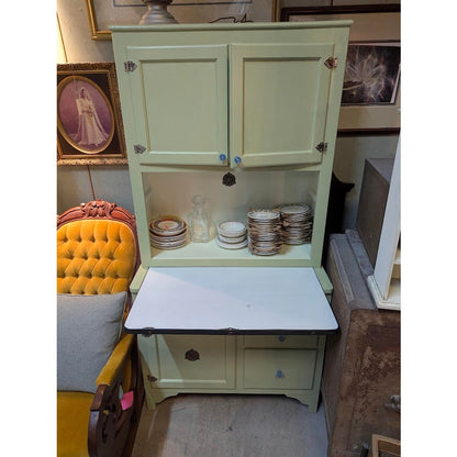 Secondhand Sandies: Sage Green Farmhouse Hoosier Kitchen Cabinet Hutch