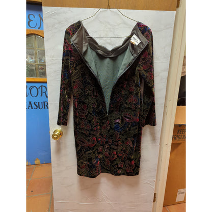 Another Thyme Vintage Size 18 Long sleeve dress knee length crushed velvet