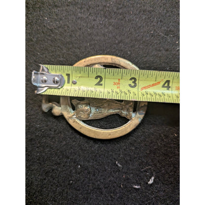 Antique Isle Of Man Manx Cat Horse Brass Harness Medallion Martingale Work Horse