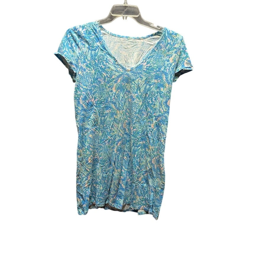 Lilly Pulitzer Etta v-neck dress in the "Surf Blue Coral of the Story medium