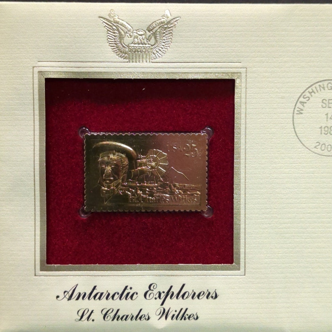 Golden Replicas of United States Stamps Collectible 22kt Gold 1988 ANTARTIC