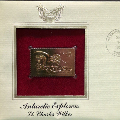 Golden Replicas of United States Stamps Collectible 22kt Gold 1988 ANTARTIC