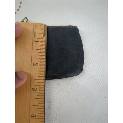 Vintage pebbled leather coin pouch metal zipper 1960s