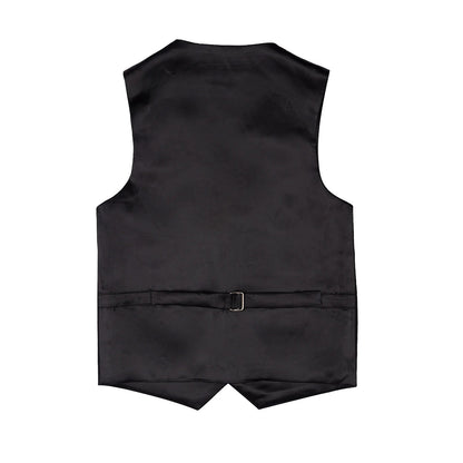 Perry Ellis Boy U-Neckline Covered Button Formal Vest Size 8 in Black NWT