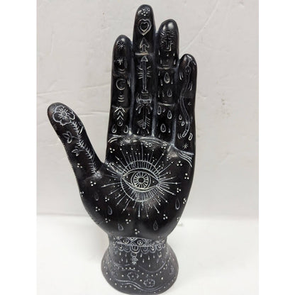 Hand Hamsa Evil Eye Decor 9.5 Inch Astrology Spiritual Art Sculpture
