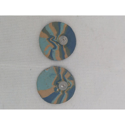Vintage Mid-Century Modern Swirl Pattern Disc Post Earrings Retro Abstract Find