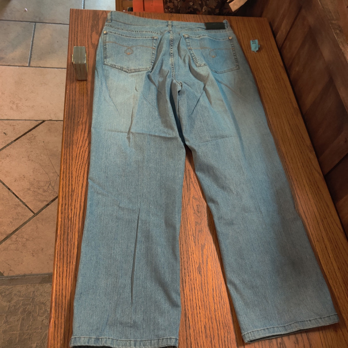 Jack of Spades Blue Comfort Light Wash Stovepipe Leg Men's Luxury Jeans 40x32
