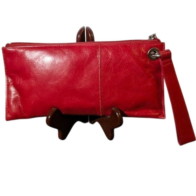 Hobo Alice Red Smooth Leather Zip Wallet Wristlet Clutch Y2K Boho Minimalist