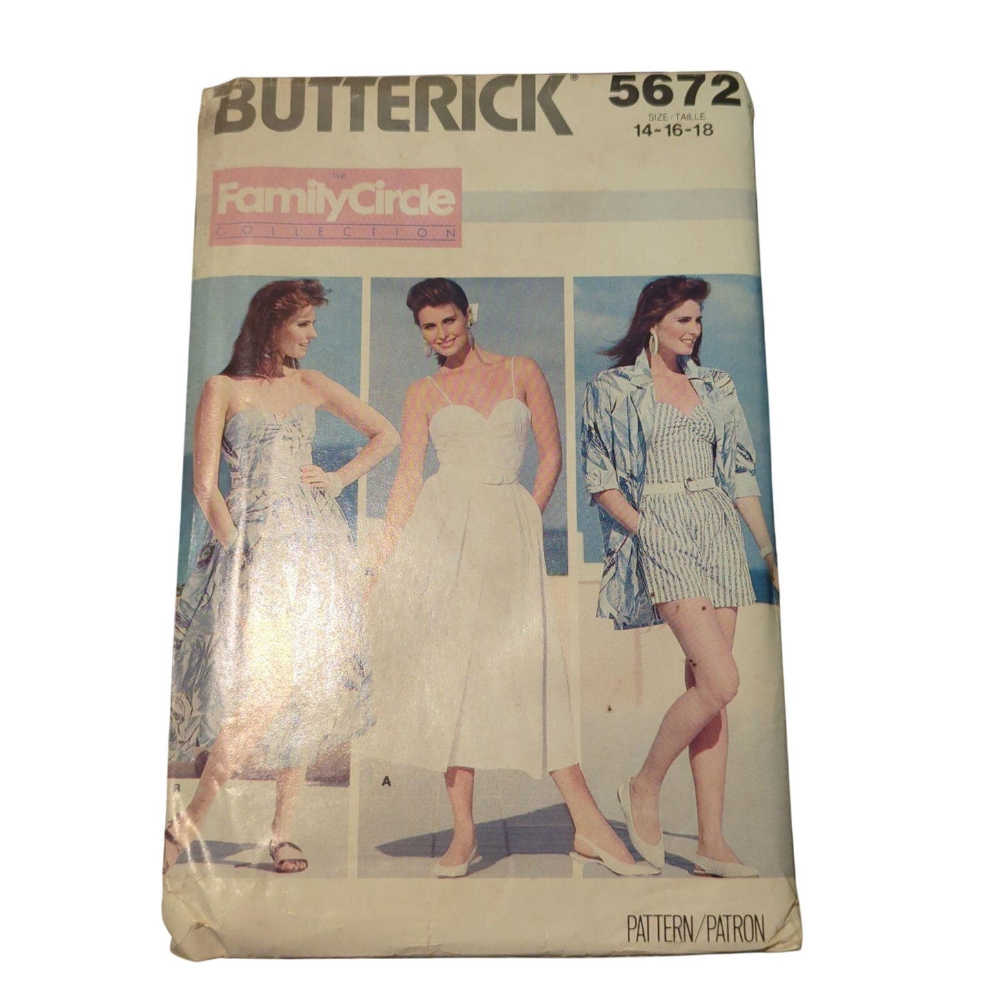 Vintage Sewing pattern Butterick 5672 Size 14 16 18 dress top jacket pants