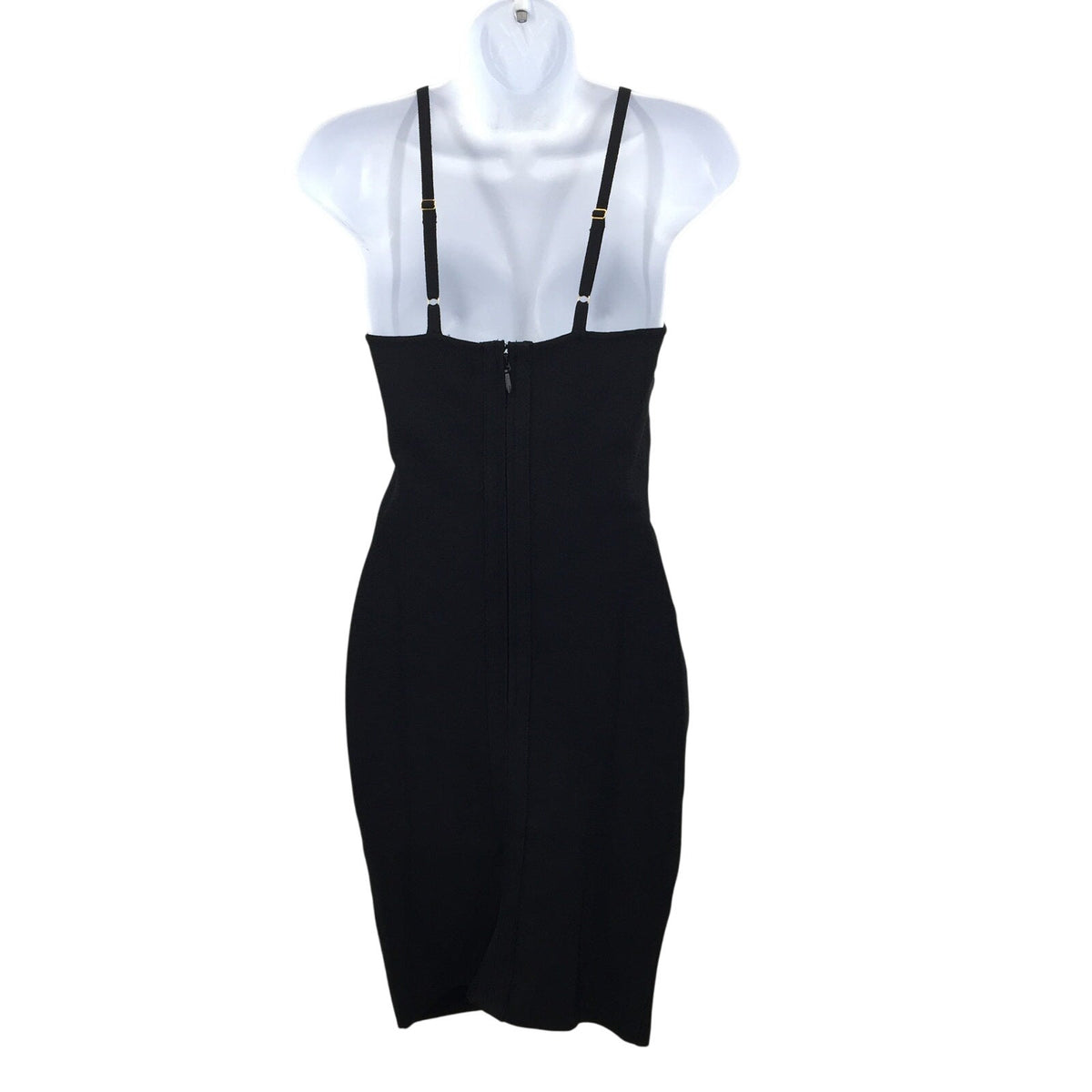 Few Moda Sleeveless Spaghetti Strap Corset Deep V Bodycon Dress Back Zip Medium