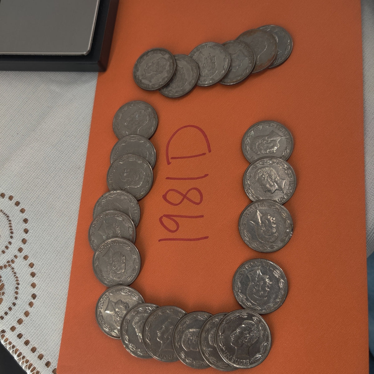 Ecuador 1 Sucre 1981 Nickel Clad Steel Coins Bulk Collection Lot of 22