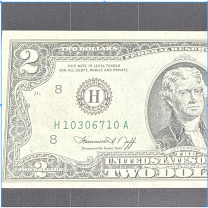 Paper Currency Bank Note USA Paper Money $2 Series 1976 First Day Issue April 13
