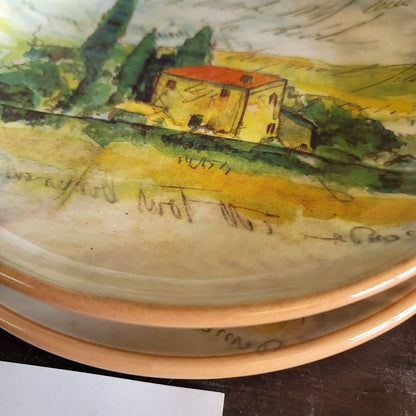Williams Sonoma 2008 Marc Lacaze Italy Paysage 9 1/2" Salad Plates Set of 2