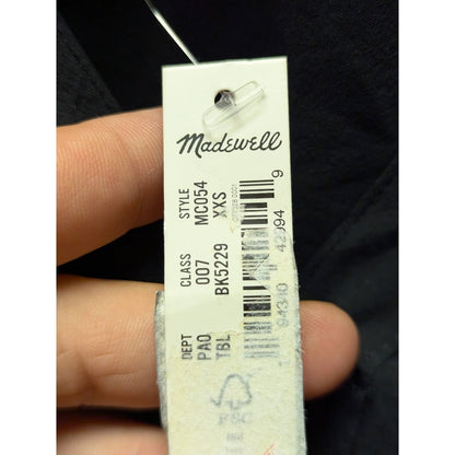 MADEWELL LONG SLEEVE V-NECK LONG TAIL SIZE XXSMALL BLACK BLOUSE xxs new career