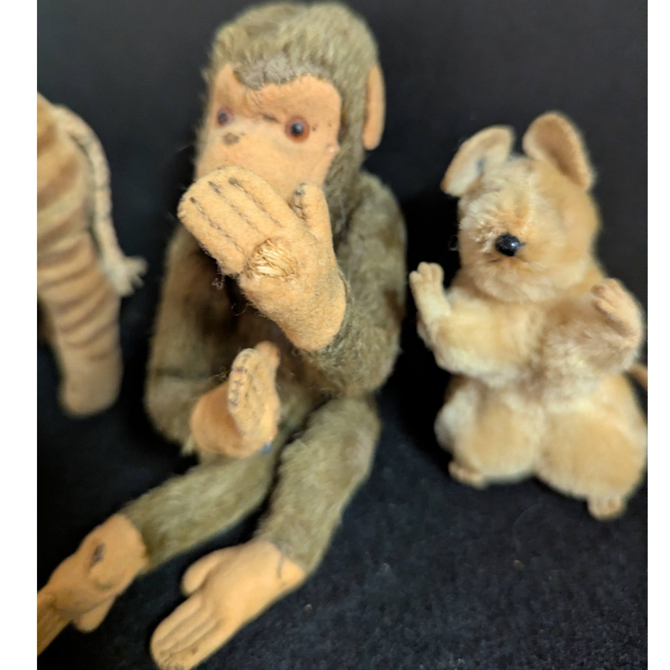 Steiff Vintage Plush Animal Collection Lot 6 Lion mouse zebra monkey owl bunny