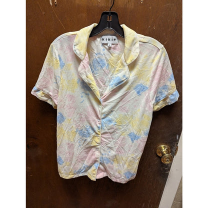NEW Medium KIKIT Tie Dye Clouds Short Sleeves Pajamas Tops NEW