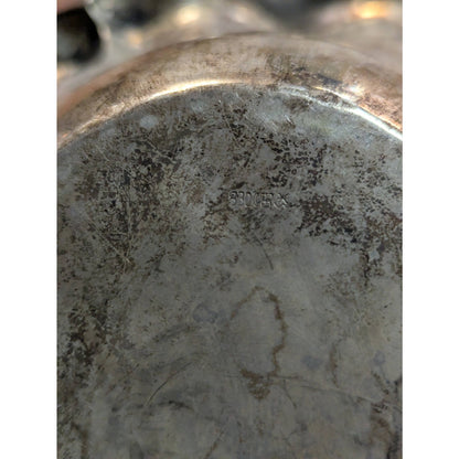Vintage Antique Silver Plated Scalloped Oval Serving Bowl Fluted Dish