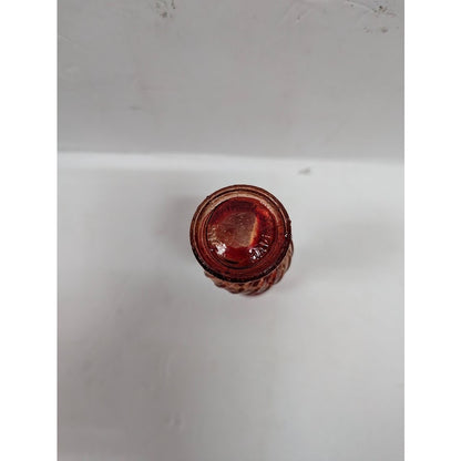 Vintage GLASS miniature oil hurricane lamp textured 1960s Flash painted Red