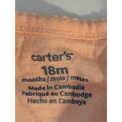 Carter's Baby Girls Orange Butterfly Sleeveless One piece Size 18 Months