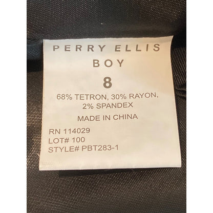 Perry Ellis Boy U-Neckline Covered Button Formal Vest Size 8 in Black NWT