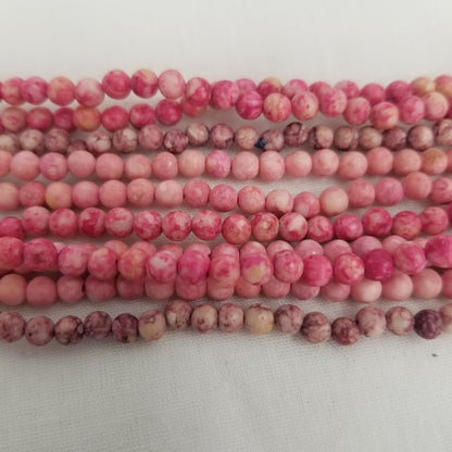 5 strands of round beads pink stones craft jewelry Making necklaces