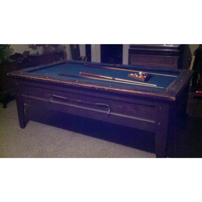 JUKE JOINT ANTIQUE VINTAGE POOL HALL TABLE ALL WOOD NICKEL MECHANISM