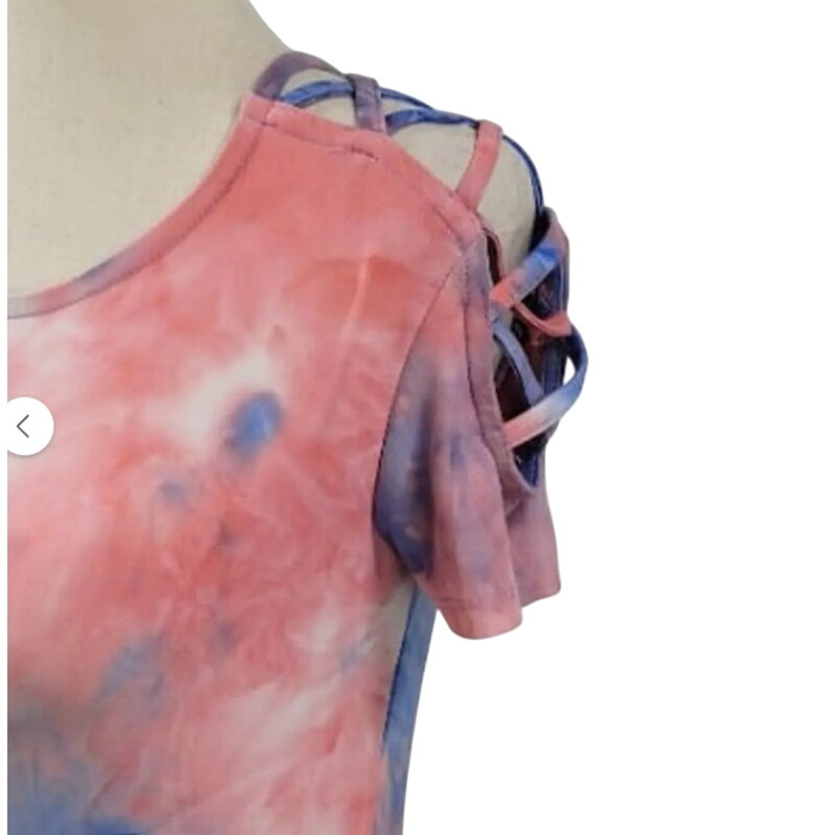 DEREK HEART tie dye short sleeve blue PINK PURPLE NEW teen medium bare shoulder