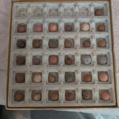 Antique German Handmade Clay Marbles Bulk Job Lot of 31 Player Size 9/16" #H11