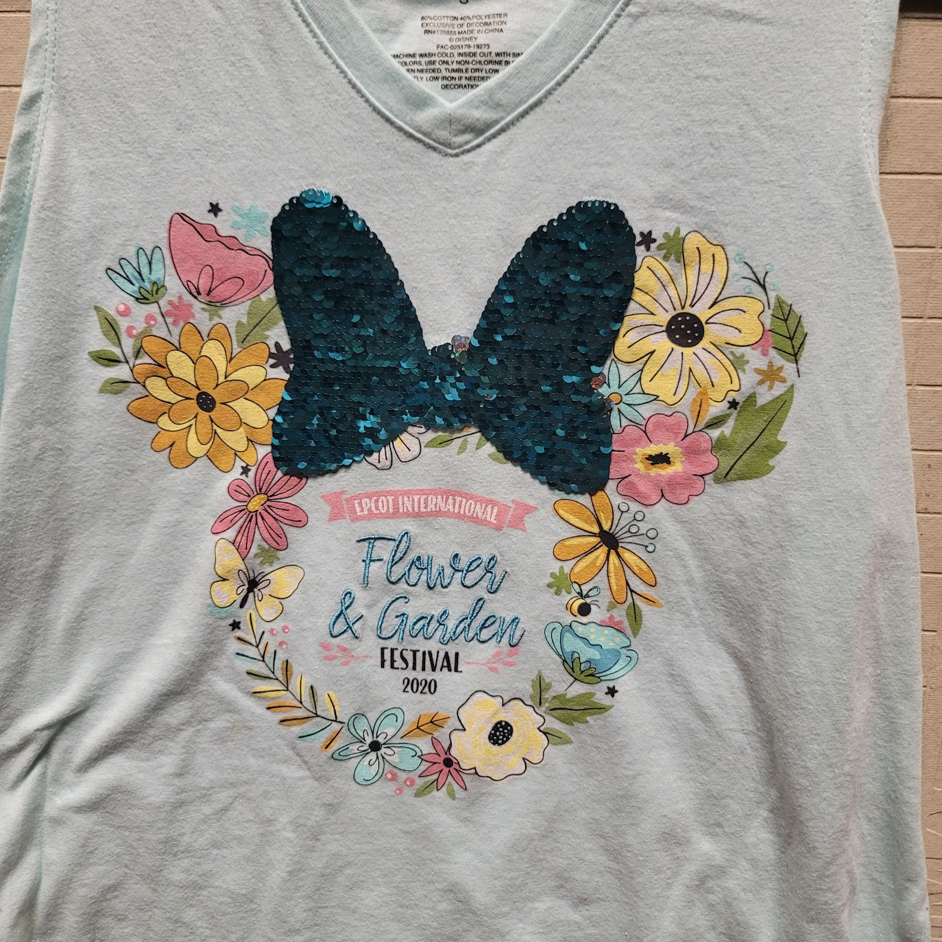 Disney Parks Size Small Tank Top T-Shirt Flower Garden Fesitval 2020 Sleeveless