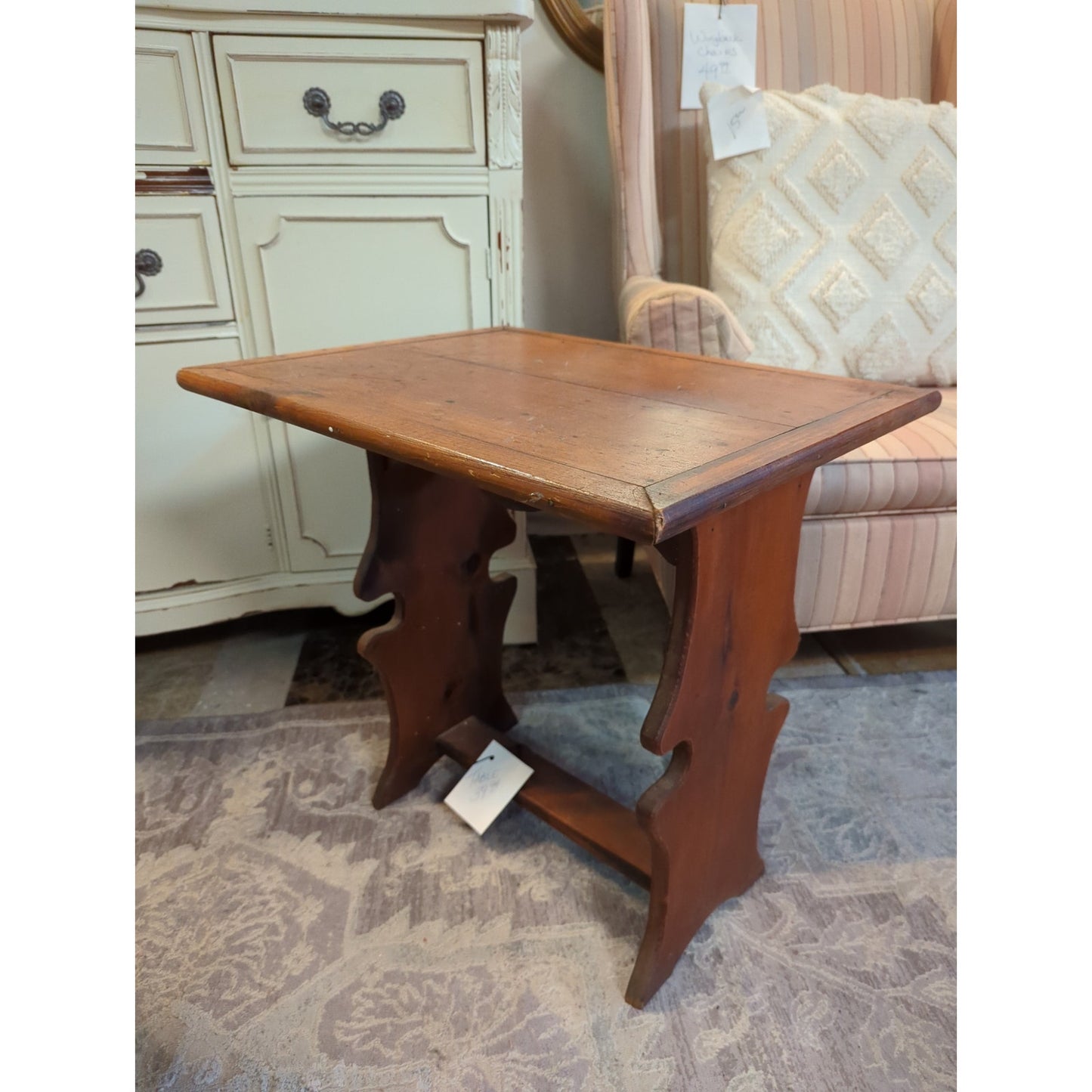SECONDHAND SANDIES:farmhouse small wood side table endtable