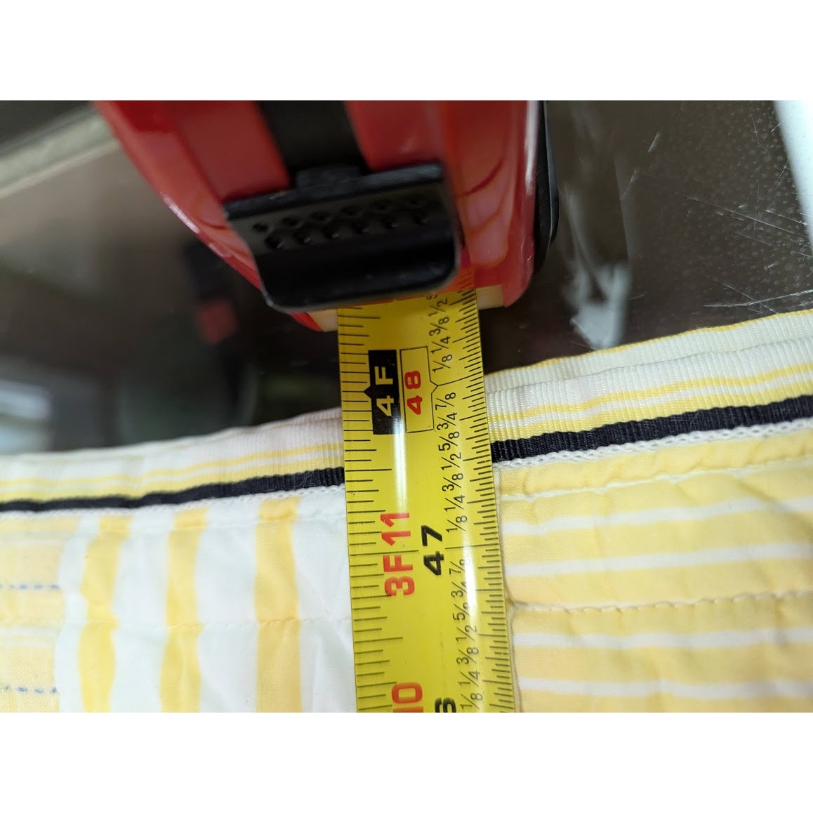 Nautica Galewood Yellow Blue Stripe quilted bedspread blanket King Cotton