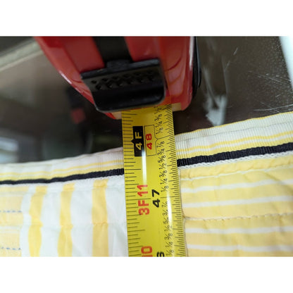 Nautica Galewood Yellow Blue Stripe quilted bedspread blanket King Cotton