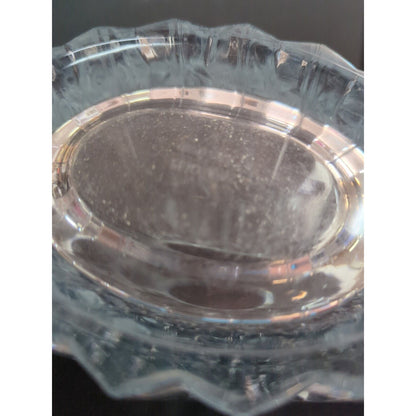 Marquis by Waterford 8" Lead Crystal Oval Vase #156027 Signed Clear Ridged Ovoid