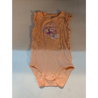 Carter's Baby Girls Orange Butterfly Sleeveless One piece Size 18 Months