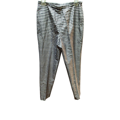 Vtg. Lauren Ralph Lauren Black & White Gingham Tapered Pants Side Zip Lined 4