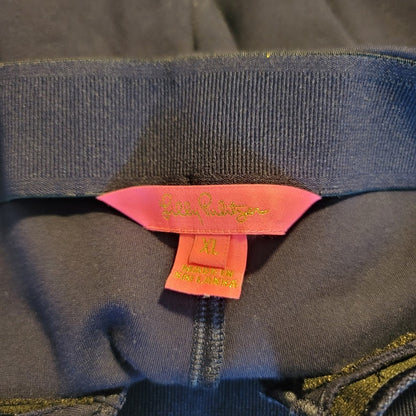 Lilly Pulitzer TRAVEL Pant PANTS LEGGINGS Midnight Navy Blue Extra Large XL RARE