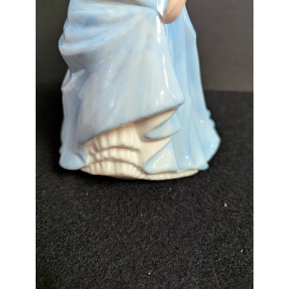 Vintage Blue and White Gown Lady Figurine Kitschy Porcelain Figurine