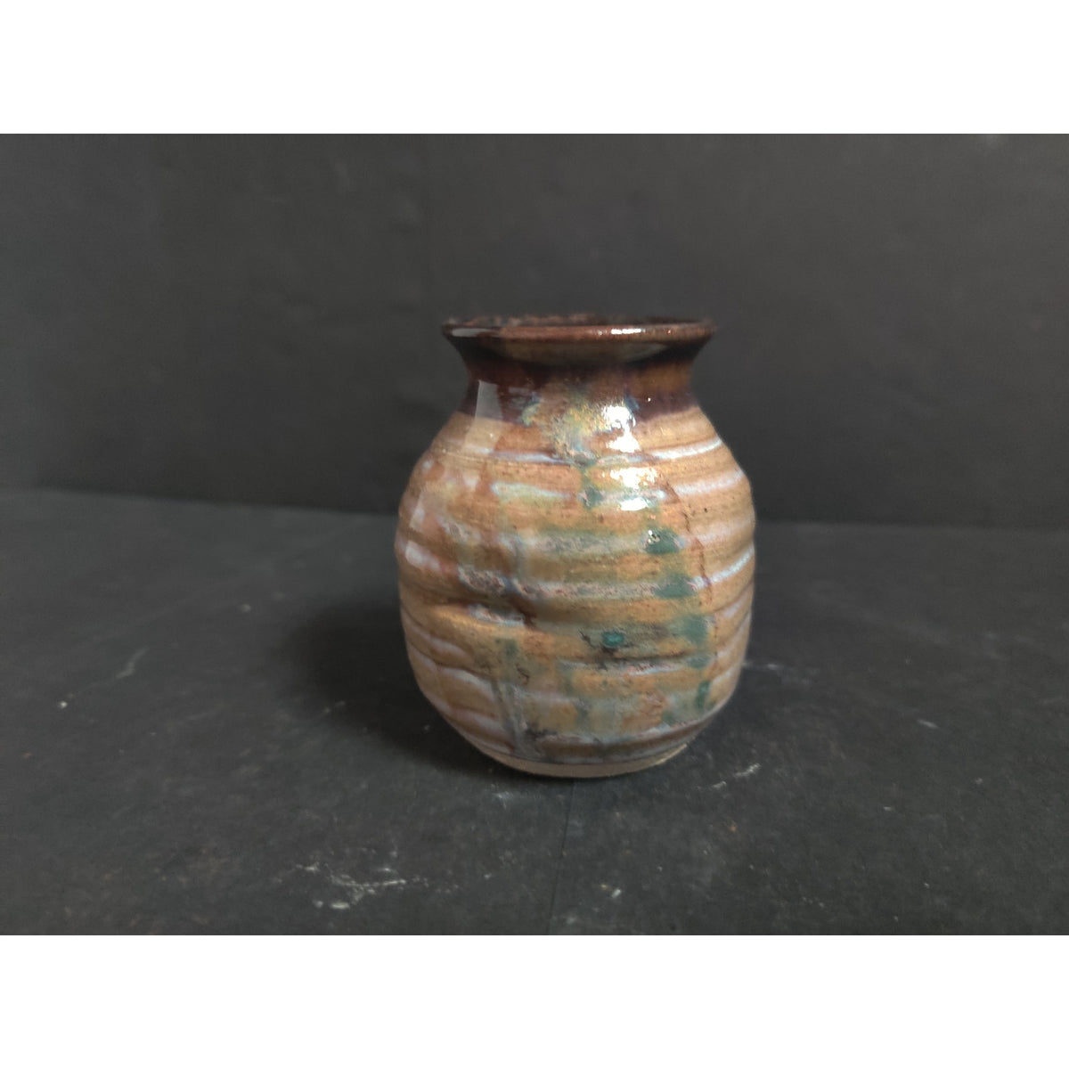 Vintage 3" Signed Studio Art Pottery Miniature Vase Handcrafted Small Ceramic