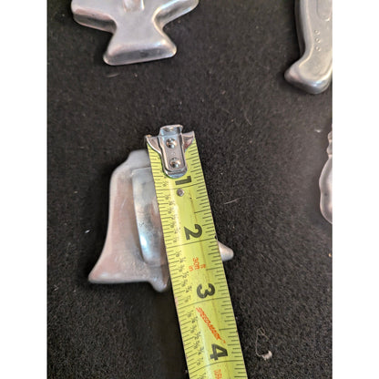 Vintage Metal Aluminum Christmas Cookie Cutters Handle Set of 5 Holiday