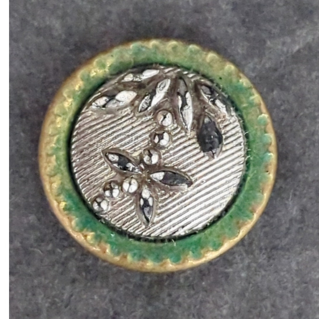 LOT P of 10 Antique Vintage Victorian Brass Mixed Materials Buttons ESTATE FIND