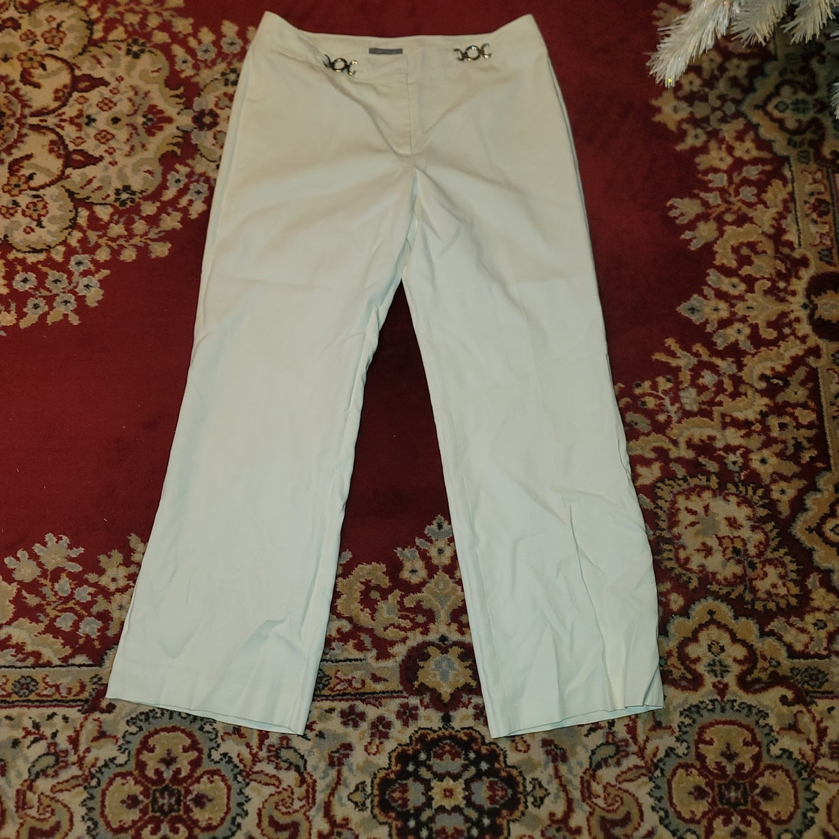 Ann Taylor Loft Flare Leg Pants Fully Lined Ivory size XL career 36" Waist