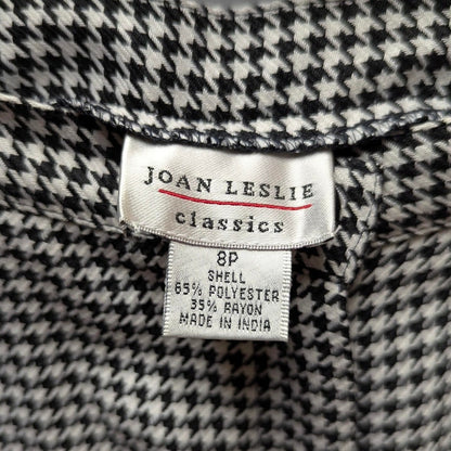 Vintage y2k Joan Leslie Classics Houndstooth Pleated Trousers High Rise Pants 8P