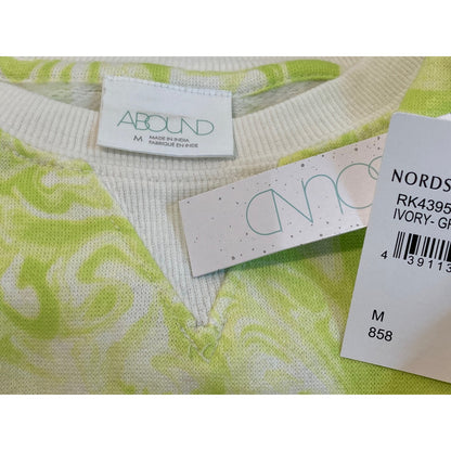 Abound Crewneck Pullover Sweatshirt Sz Medium in Green Spacey Swirl NWT