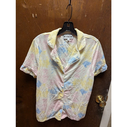 NEW Medium KIKIT Tie Dye Clouds Short Sleeves Pajamas Tops NEW