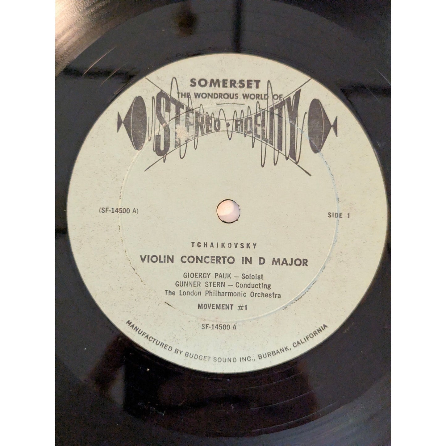 Vintage Tchaikovsky Violin Concerto Somerset SF-10200 Stereo Fidelity Vinyl LP