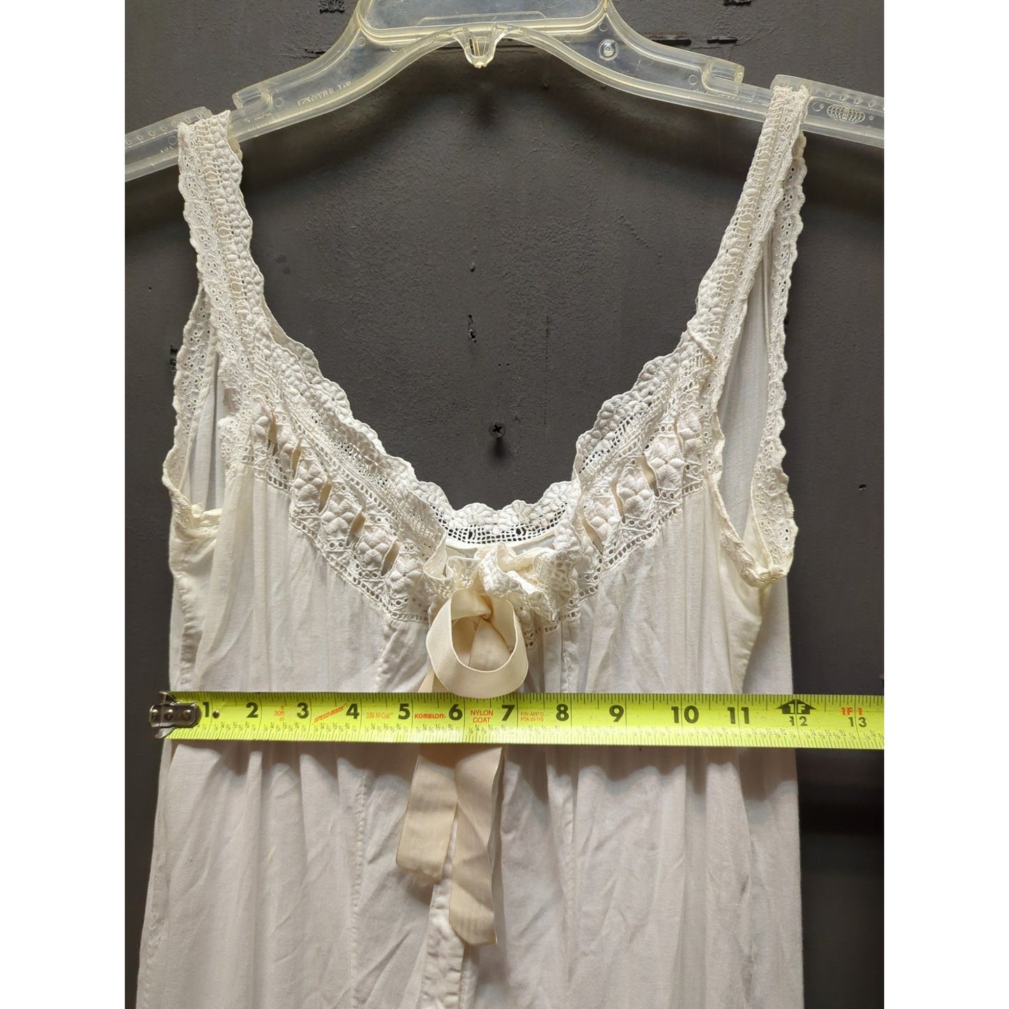 Edwardian antique White cotton lace cotton sleeveless dressing gown undergarment
