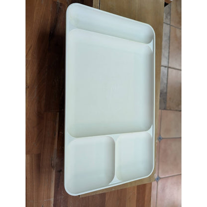 Vintage Tupperware divided lunch/dinner plate TV tray cafeteria-style serve 1535