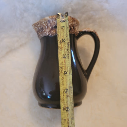 Roseville Brown Glazed Dripware Pitcher