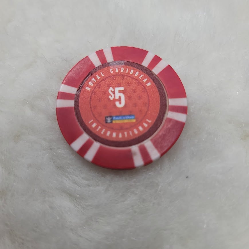 RCCL Misprint Casino Chip Royal Caribbean $5 Red Chip MisStruck