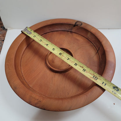 New Zealand hand turned MATAI WOOD rimmed serving dish tray SIGNED condiment pot